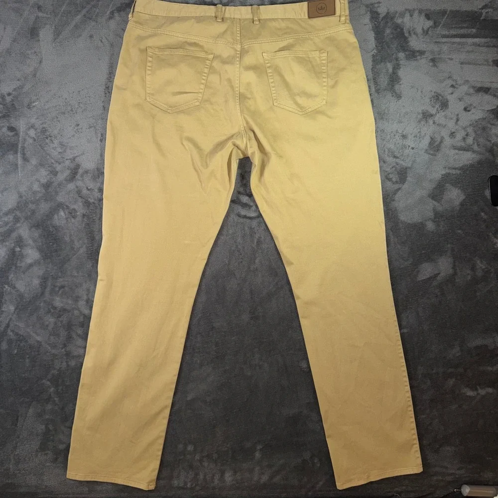 Mens 40 Peter Millar Pants Tan Excellent Crown Collection 5-Pocket Straight Leg